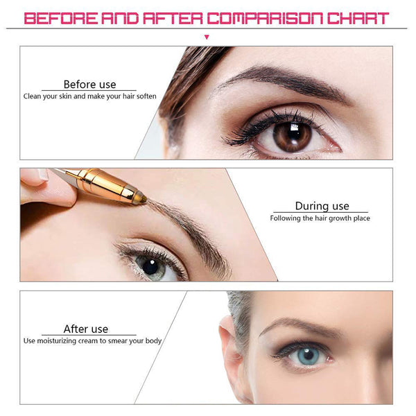 Eyebrow trimmer for women & men, Painless & Portable & Precision Electric Trimmer with LED Light banner