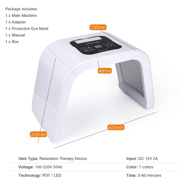 Led light therapy PDT skin whitening machine