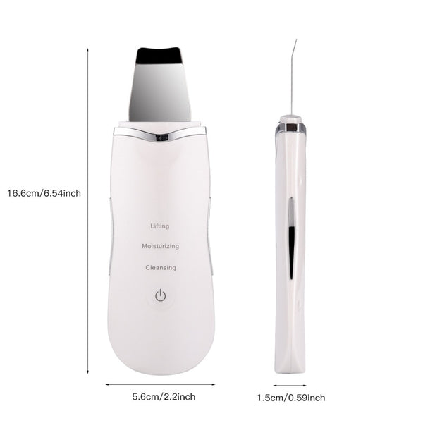 Free Ultrasonic Facial Skin Scrubber Ion Deep Face Cleaning Peeling