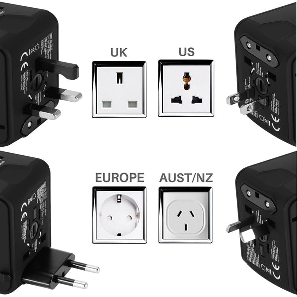 Charging Ports Plug for USA EU UK AU all in one wall plug charger