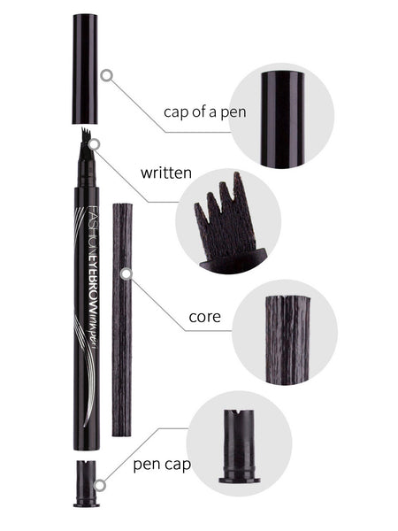 Huge discount on Waterproof Natural Eyebrow Pen Four-claw Eye Brow Tint Makeup Four Colors Eyebrow Pencil Brown Black Grey Brush