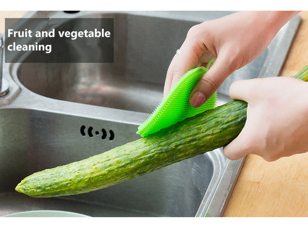 Multifunction Silicone Dish Bowl Magic Cleaning Brush Scouring Pad Pot Pan Wash Brushes Easy to clean Kitchen Cleaner Tool Drop