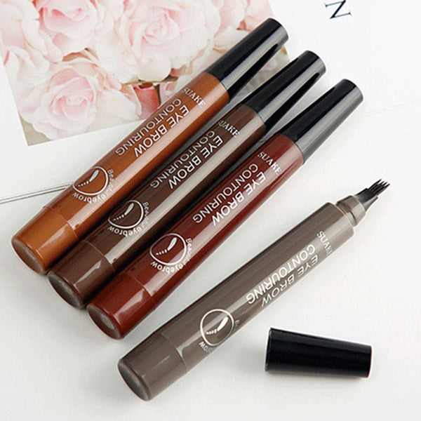 Buy with Discount Microblading Eyebrow Tattoo Pen Waterproof Fork Tip Eyebrow Pencil Fine Sketch Liquid Henna Eyebrow Tattoo Pen
