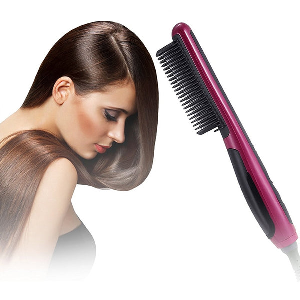 Image is loading Nice-Electric-Brush-Hair-Straightener-LCD-Anion-Straight