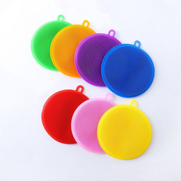Top selling Multifunction Silicone Dish Bowl Cleaning Brush Silicone Scouring Pad Silicone Dish Sponge Kitchen Pot Cleaner Washing