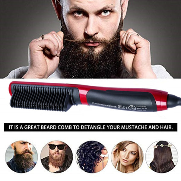 Hair Straightening Brush，Electric Straightener Hair Brush with Auto Shut Off