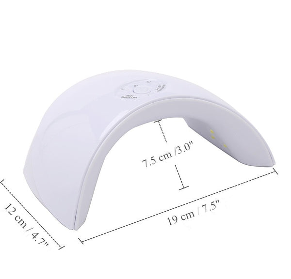 36W LED UV Lamp Nail Dryer LED Nail White Light Nails Gels Manicure Machine with Timer Button USB Connector Nail Art Tools measurement