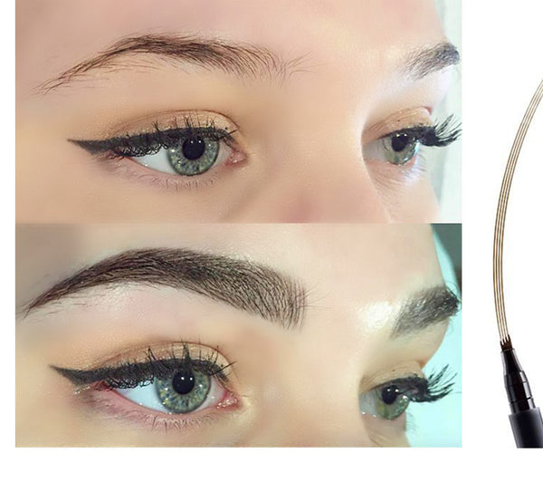 View of Waterproof Natural Eyebrow Pen Four-claw Eye Brow Tint Makeup Four Colors Eyebrow Pencil Brown Black Grey Brush