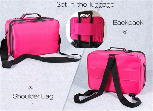 Women High Quality Professional Makeup Organizer Bolso Mujer Cosmetic Case with color selection