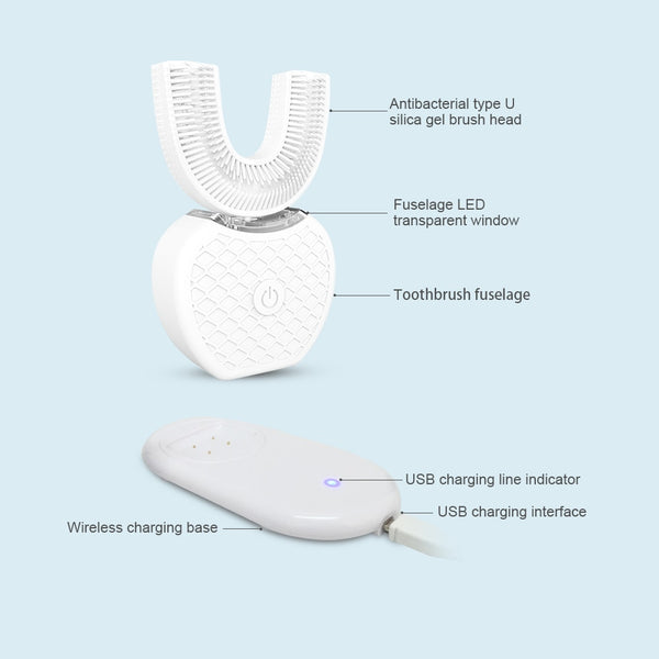 Free shipping Ultrasonic Rechargeable Electric Toothbrush V-WHITE 360° for Adults