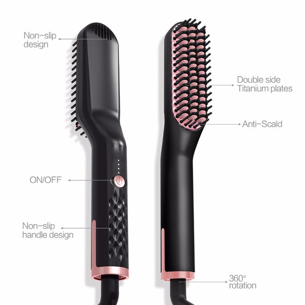 Multi-function Flat iron keratin Curling iron fast Brush Straightener