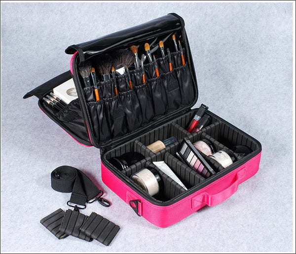 Women High Quality Professional Makeup Organizer Bolso Mujer Cosmetic Case Free Shipping