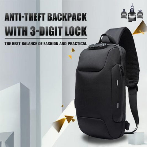 Anti-theft Backpack With 3-Digit Lock Shoulder Bag