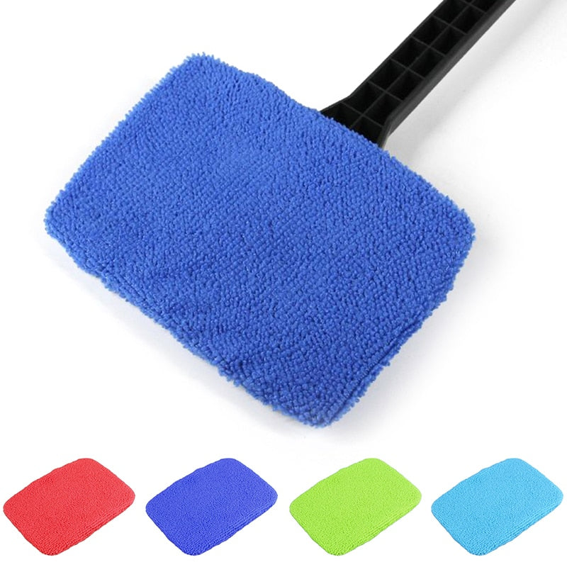Window Windshield Cleaning Tool Microfiber Cloth Car Cleanser Brush with Detachable Handle Auto Inside Glass