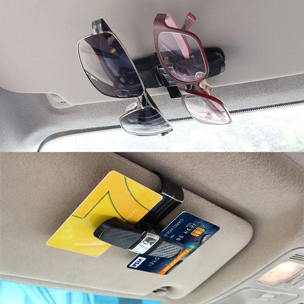 Car Sun Visor Sunglasses Holder Carbon Fiber Eyeglasses Clip worldwide shipping