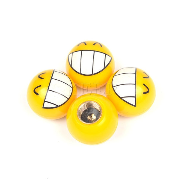 Emoji Wheel Tire Valve Caps For Car Motorcycle Bicycle Air Cover Set of 4 Pc