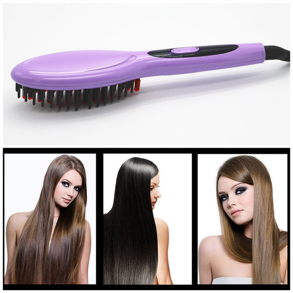 Women and man Beard Straightener Comb, Hair Straightening Brush Instant Styling Comb for men - Curling and Straightening All Kinds of Hair with Fast Heat