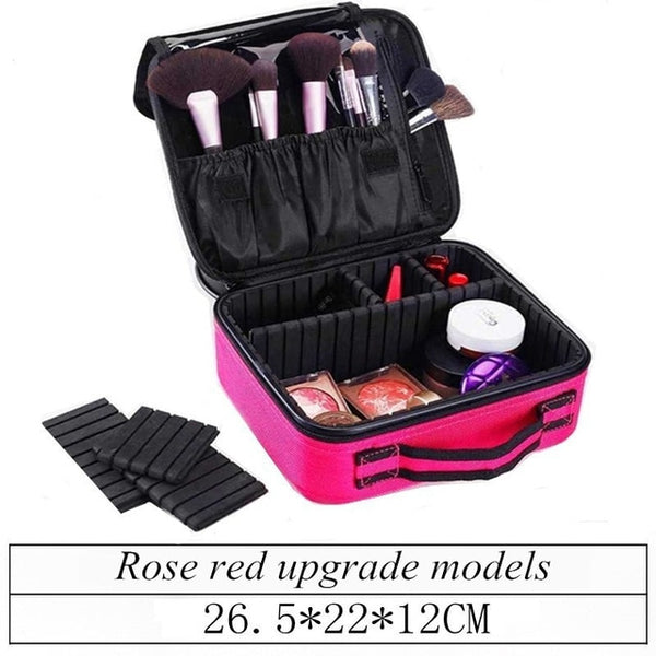 Women High Quality Waterproof Oxford Large Multi-Storey Professional Makeup Organizer Bolso Mujer Cosmetic Case