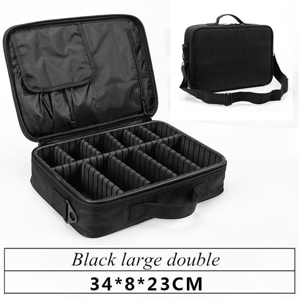 Buy Women High Quality Waterproof Oxford Large Multi-Storey Professional Makeup Organizer Bolso Mujer Cosmetic Case