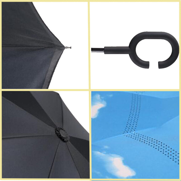 Double Layer Inverted Umbrellas Reverse Folding Umbrella Windproof UV Protection Big Straight Umbrella for Car Free home delivery