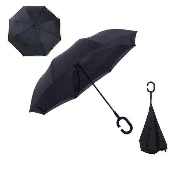 Big Straight Umbrella for Car Rain Outdoor with C-Shaped Handle