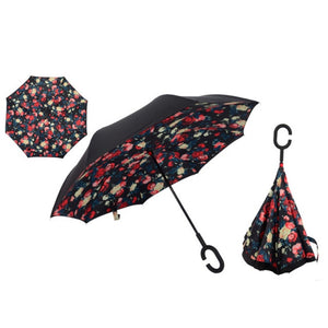 Colorful and easy to buy Double Layer Inverted Umbrellas Reverse Folding Umbrella Windproof UV Protection Big Straight Umbrella for Car