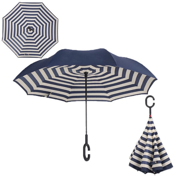 latest and new Double Layer Inverted Umbrellas Reverse Folding Umbrella Windproof UV Protection Big Straight Umbrella for Car