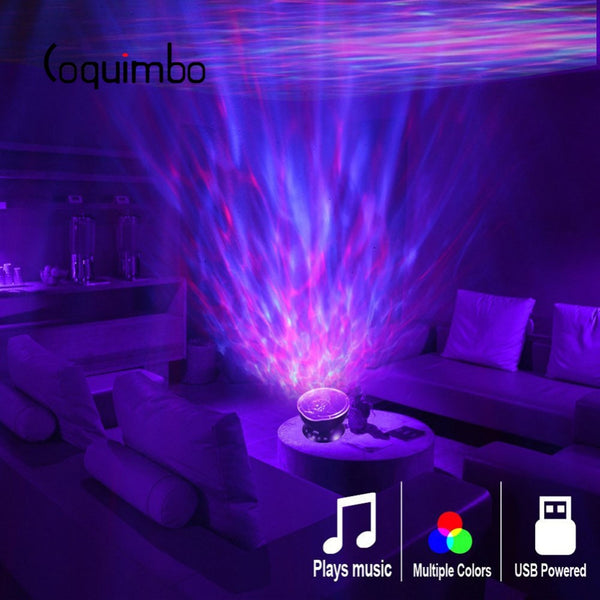 Remote Control Ocean Wave Projector Night Light Lamp with Built-in Music Player purchase