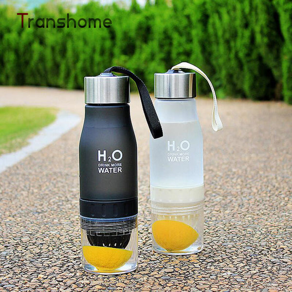 7 Colors Lemon Fruit Infuser Water Bottle 304 Stainless steel Cover 650ml Fruit Juice Drinkware My Sports Travel Bottles