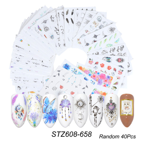Mixed Design New Nail Art Sticker Set