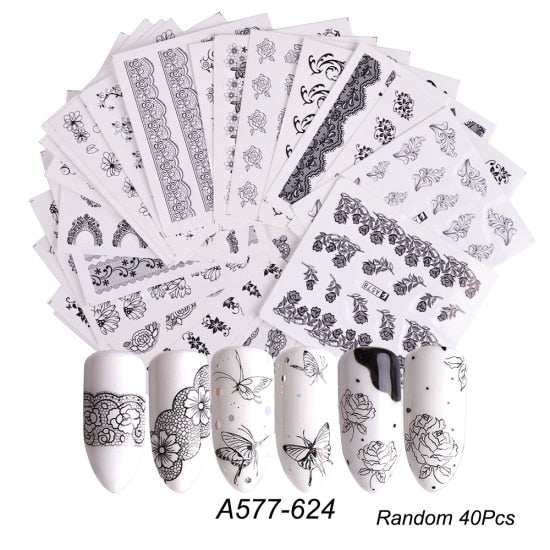 Mixed Design New Nail Art Sticker Set