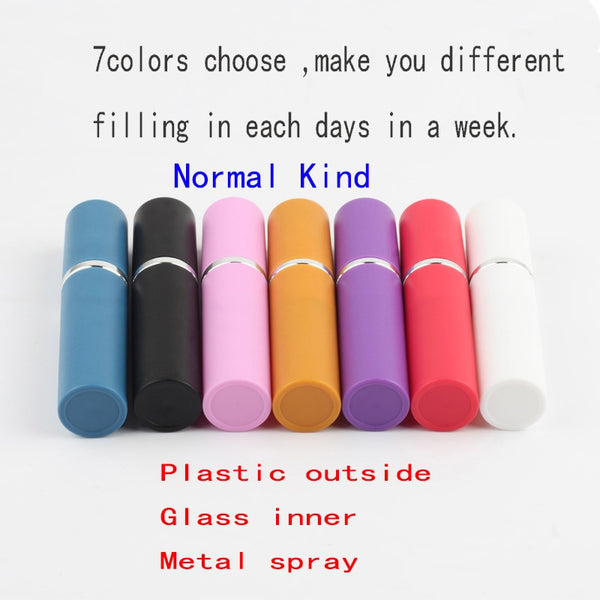 5ml Portable Mini Refillable Perfume Bottle With Spray Scent Pump Empty Cosmetic Containers with all type color variety