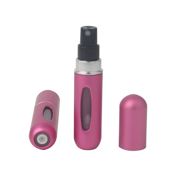  Portable Mini Refillable Perfume Bottle With Spray Scent Pump in pink color