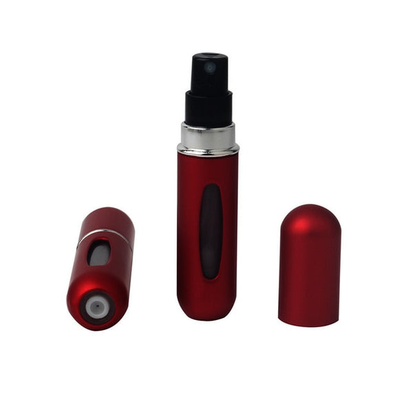 Red color for 5ml Portable Mini Refillable Perfume Bottle With Spray Scent Pump Empty Cosmetic Containers