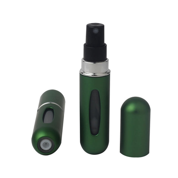  Portable Mini Refillable Perfume Bottle With Spray Scent Pump in green color