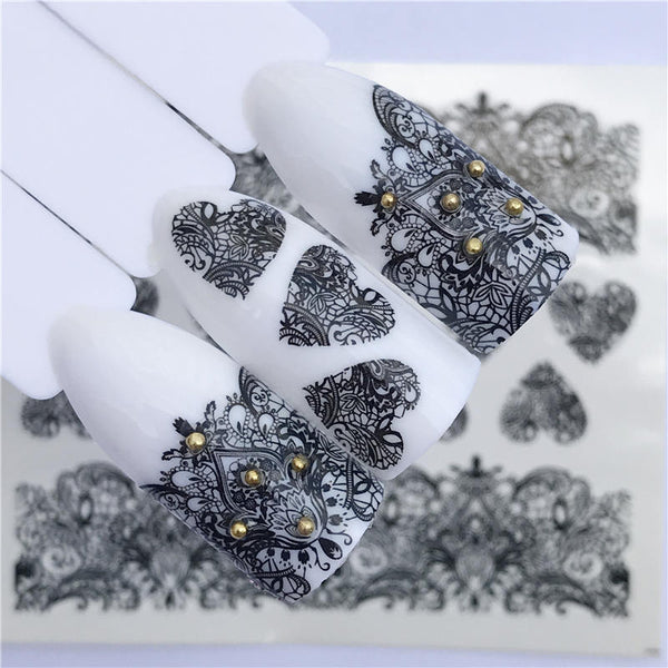 sheets of adhesive nail art stickers to fit all fingernails