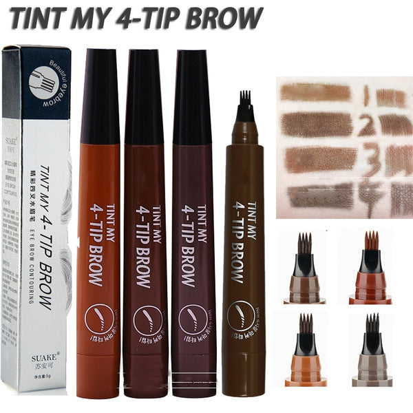 Microblading Eyebrow Tattoo Pen Waterproof Fork Tip Eyebrow Pencil Fine Sketch Liquid Henna Eyebrow Tattoo Pen discount best buy