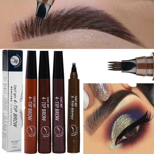 Microblading Eyebrow Tattoo Pen Waterproof Fork Tip Eyebrow Pencil Fine Sketch Liquid Henna Eyebrow Tattoo Pen