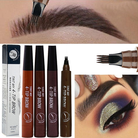 Microblading Eyebrow Tattoo Pen Waterproof Fork Tip Eyebrow Pencil Fine Sketch Liquid Henna Eyebrow Tattoo Pen
