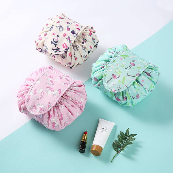 New Color printing design Cosmetic Bag Drawstring Makeup Case Women Travel Make Up Organizer Storage Pouch Toiletry Wash Kit