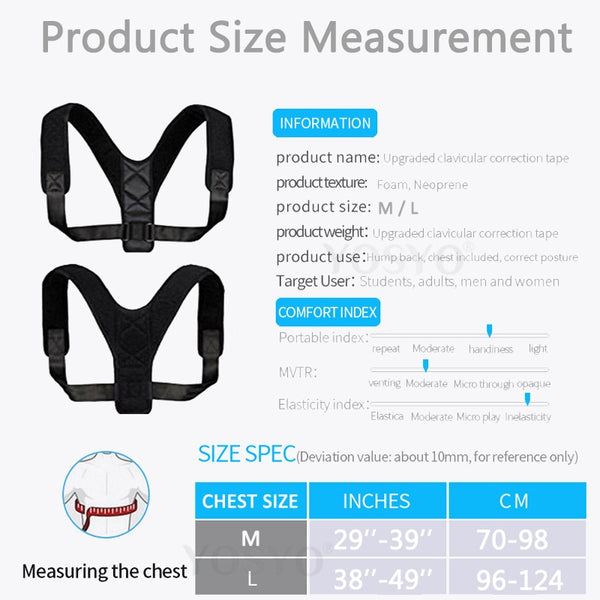 Health care Brace Support Belt Adjustable Back Posture Corrector Clavicle Spine Back Shoulder