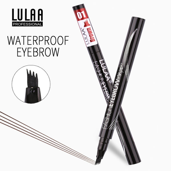 Creative Waterproof Natural Eyebrow Pen Four-claw Eye Brow Tint Makeup Four Colors Eyebrow Pencil Brown Black Grey Brush