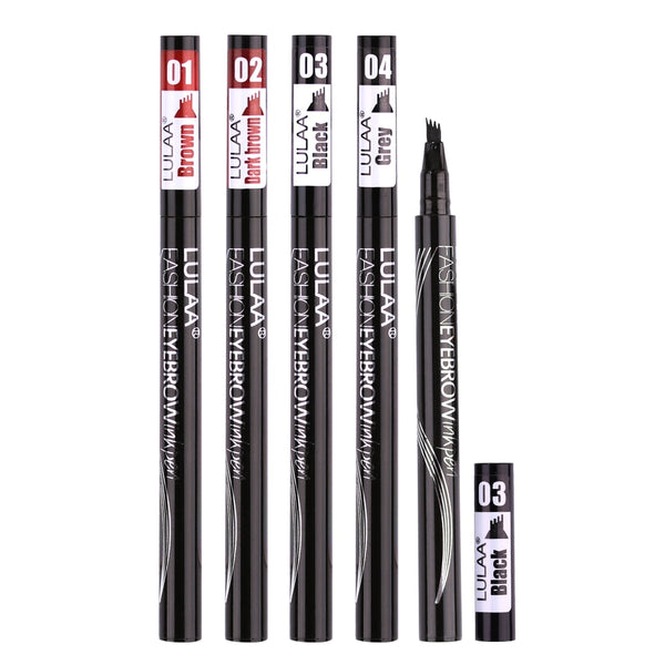 Waterproof Natural Eyebrow Pen Four-claw Eye Brow Tint Makeup Four Colors Eyebrow Pencil Brown Black Grey Brush us, uk