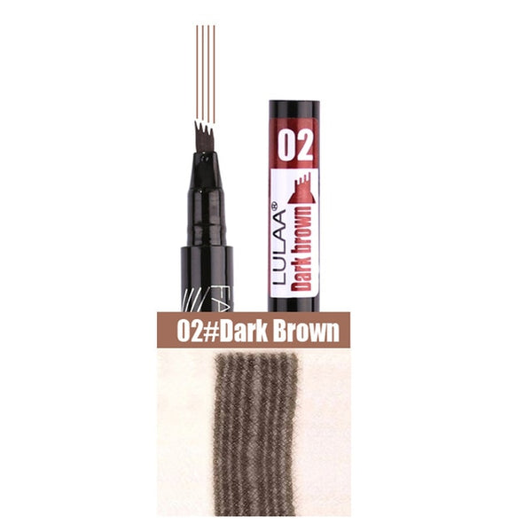 Buy Waterproof Natural Eyebrow Pen Four-claw Eye Brow Tint Makeup Four Colors Eyebrow Pencil Brown Black Grey Brush