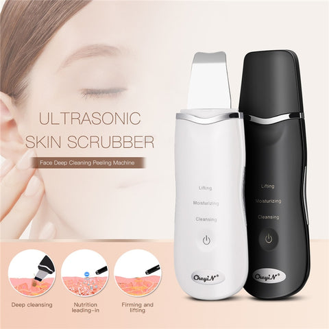 Ultrasonic Facial Skin Scrubber Ion Deep Face Cleaning Peeling