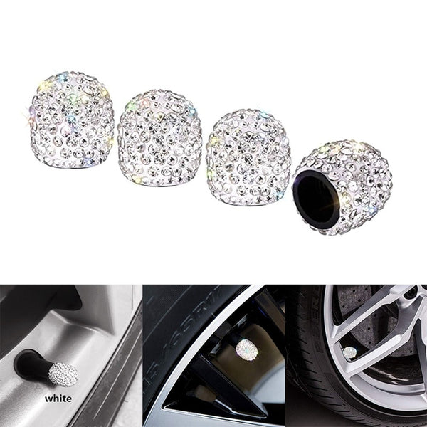 Soft Clay Rhinestone  Car Tire Valve Caps Diamond Shining Dustproof Caps Car Accessories