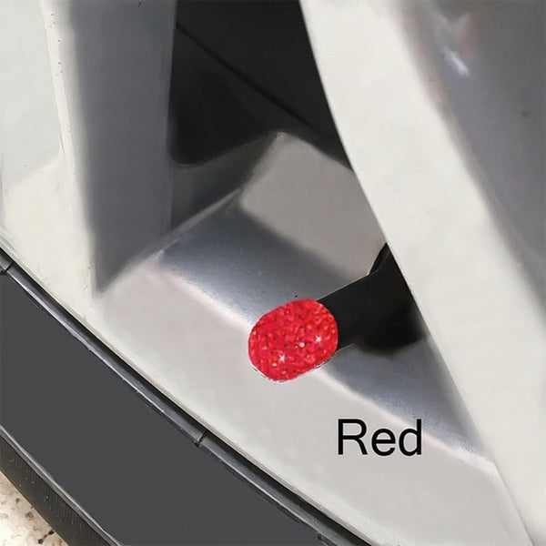 Soft Clay Rhinestone  Car Tire Valve Caps Diamond Shining Dustproof Caps Car Accessories