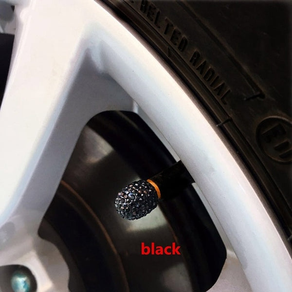 Soft Clay Rhinestone  Car Tire Valve Caps Diamond Shining Dustproof Caps Car Accessories