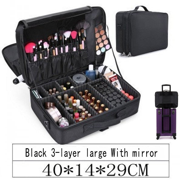 Women High Quality Professional Makeup Organizer Bolso Mujer Cosmetic Case Great Product