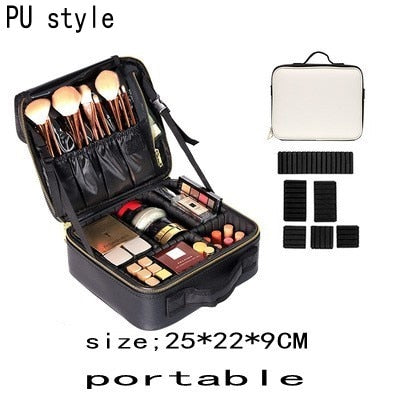 High Quality Professional Empty Makeup Organizer Bolso Mujer Cosmetic Case Travel Large Capacity Storage Free shipping